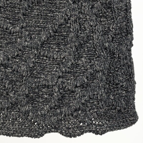 Sarah Pacini Green-Black-Gold Marled Cable-Knit Sleeveless Vest - Picture 6 of 8